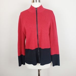 CHICOS ZIP UP SWEATER JACKET